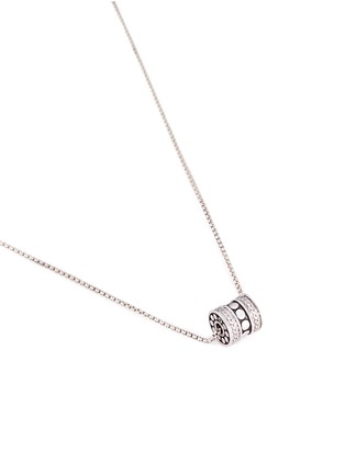 模特儿示范图 - 点击放大 - JOHN HARDY - Diamond silver barrel pendant necklace