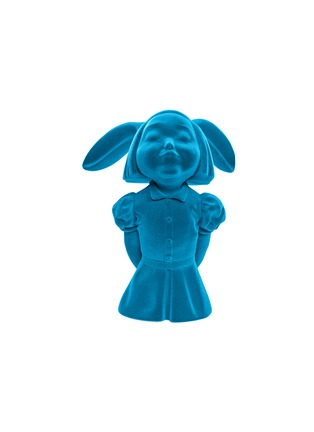 首图 –点击放大 - X+Q - 《我看到了幸福》兔耳朵少女植绒雕塑－丝绒蓝