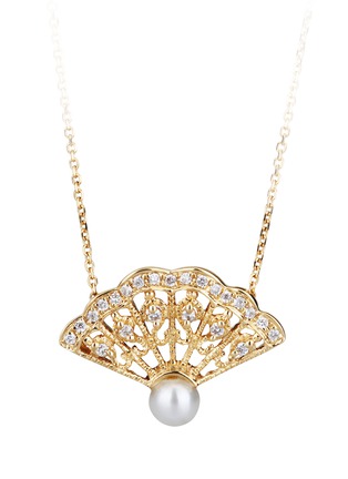 首图 - 点击放大 - BAO BAO WAN - Fan钻石珍珠18k黄金扇子造型项链