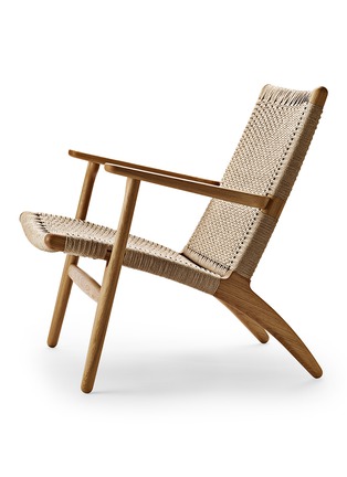 细节 –点击放大 - CARL HANSEN & SØN - CH25手工编织纸绳及橡木休息椅