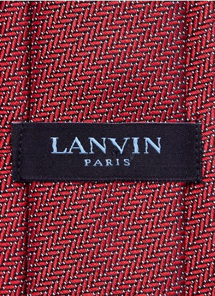 细节 - 点击放大 - LANVIN - 人字纹提花真丝领带