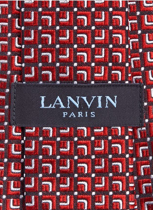细节 - 点击放大 - LANVIN - 几何格纹提花真丝领带