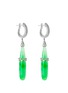 模特儿示范图 - 点击放大 - SAMUEL KUNG - Diamond jadeite 18k white gold drop earrings