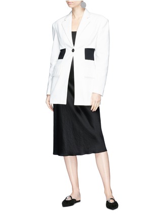 模特儿示范图 - 点击放大 - PROENZA SCHOULER - 拼接设计斜纹布西服夹克