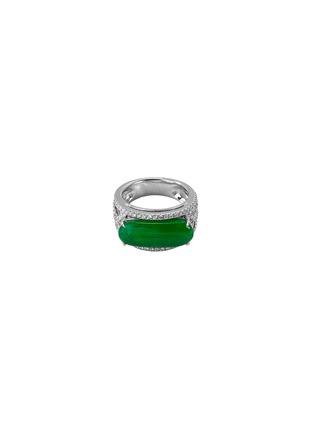 首图 - 点击放大 - SAMUEL KUNG - Diamond jade 18k white gold cutout ring