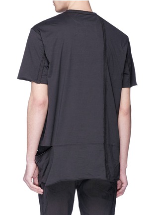 背面 - 点击放大 - ZIGGY CHEN - 拼接设计切割镂空纯棉T恤