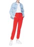 模特示范图 - 点击放大 - MSGM - 品牌名称侧条纹休闲裤