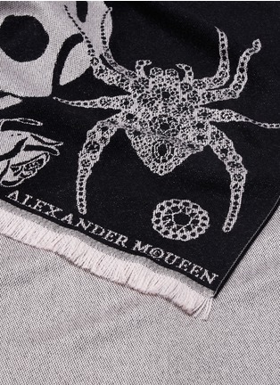 细节 - 点击放大 - ALEXANDER MCQUEEN - Jewelled Spider蜘蛛骷髅头图案羊毛围巾
