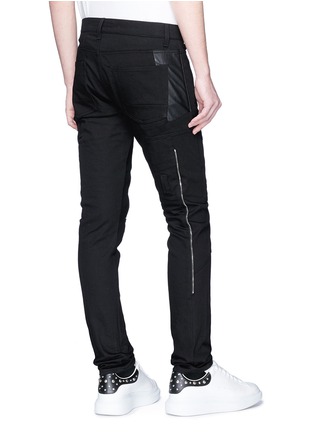 背面 - 点击放大 - ALEXANDER MCQUEEN - 拉链设计皮革拼接机车牛仔裤