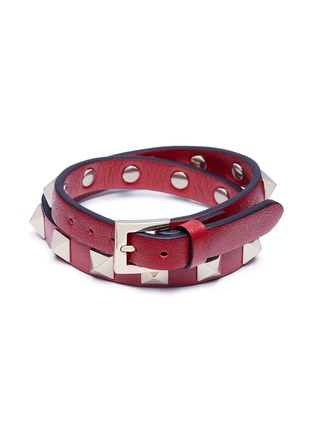 模特儿示范图 - 点击放大 - VALENTINO GARAVANI - 'Rockstud' double wrap bracelet