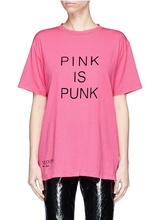 首图 - 点击放大 - VALENTINO GARAVANI - PINK IS PUNK标语纯棉T恤