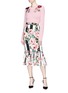 模特儿示范图 - 点击放大 - DOLCE & GABBANA - 拼色花卉刺绣羊绒针织衫