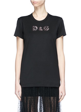 首图 - 点击放大 - DOLCE & GABBANA - 亮片品牌名称纯棉T恤