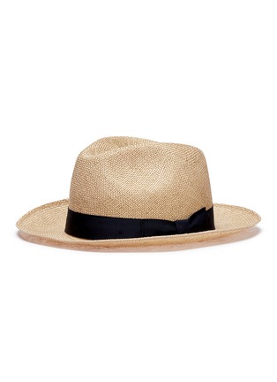 模特儿示范图 - 点击放大 - LOCK & CO - Napoli罗缎帽带编织巴拿马草帽