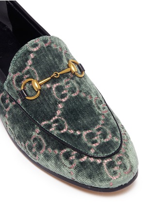 细节 - 点击放大 - GUCCI - Jordaan GG品牌标志天鹅绒乐福鞋