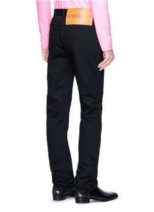 背面 - 点击放大 - CALVIN KLEIN 205W39NYC - 品牌地址皮饰纯棉牛仔裤