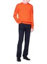 模特儿示范图 - 点击放大 - CALVIN KLEIN 205W39NYC - 车缝线纯棉牛仔裤
