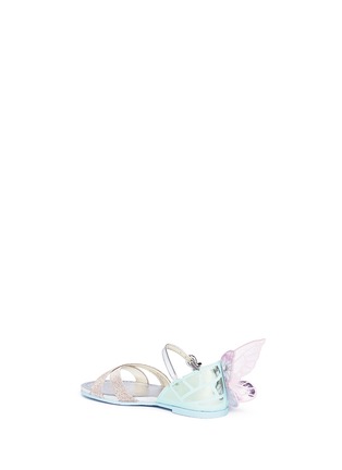 模特儿示范图 - 点击放大 - SOPHIA WEBSTER - Chiara Mini幼儿款立体蝴蝶闪粉凉鞋