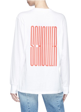 背面 - 点击放大 - PROENZA SCHOULER - PSWL品牌名称印花纯棉长袖T恤