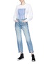 模特儿示范图 - 点击放大 - PROENZA SCHOULER - PSWL品牌名称印花纯棉长袖T恤