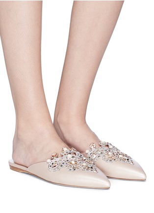 模特儿示范图 - 点击放大 - RENÉ CAOVILLA - 仿水晶点缀尖头穆勒拖鞋
