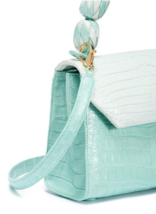 细节 - 点击放大 - NANCY GONZALEZ - 'Lily' small beaded crocodile leather handle bag