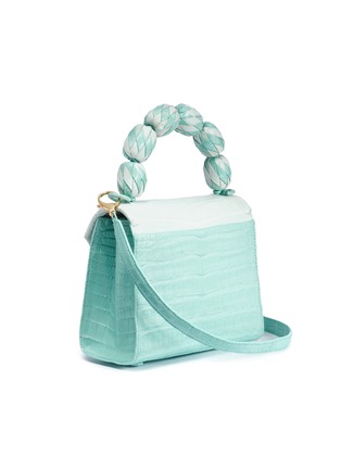 模特儿示范图 - 点击放大 - NANCY GONZALEZ - 'Lily' small beaded crocodile leather handle bag