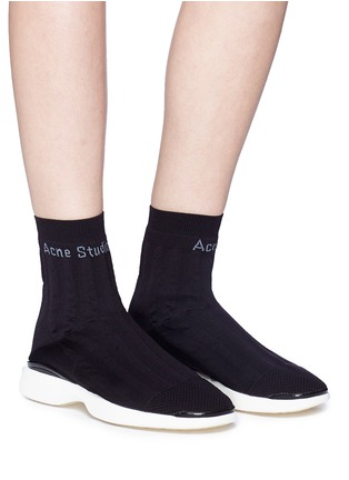 模特儿示范图 - 点击放大 - ACNE STUDIOS - 品牌名称针织袜靴式运动鞋