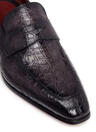 细节 - 点击放大 - MAGNANNI - Crocodile leather penny loafers