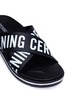 细节 - 点击放大 - OPENING CEREMONY - Berkeley品牌名称交叉搭带真皮拖鞋