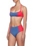 模特儿示范图 - 点击放大 - SOLID & STRIPED - THE JESSICA拼色高腰比基尼泳裤