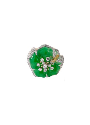 首图 - 点击放大 - SAMUEL KUNG - Diamond jade 18k yellow gold floral ring