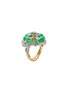 模特儿示范图 - 点击放大 - SAMUEL KUNG - Diamond jade 18k yellow gold floral ring