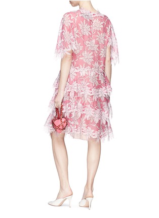 模特示范图 - 点击放大 - VALENTINO GARAVANI - 花卉图案层叠真丝连衣裙