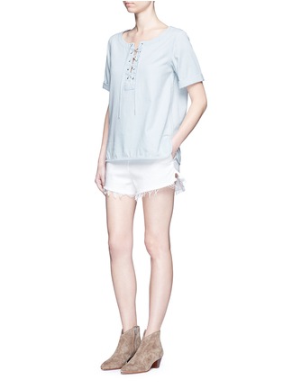 模特儿示范图 - 点击放大 - RAG & BONE - 交叉系带纯棉上衣