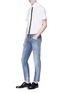 模特儿示范图 - 点击放大 - DOLCE & GABBANA - 品牌名称条纹混棉衬衫