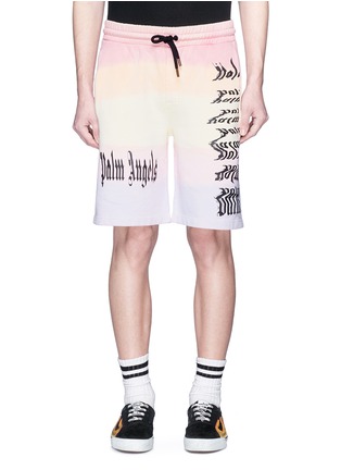 首图 - 点击放大 - Palm Angels - Gothic Rainbow品牌名称彩虹拼色抽绳短裤