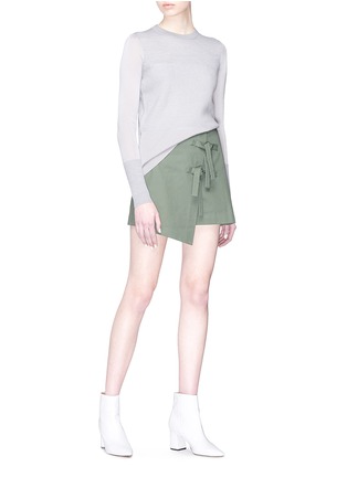 模特儿示范图 - 点击放大 - RAG & BONE - Marissa拼接设计超细美丽诺羊毛针织衫