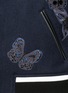 细节 - 点击放大 - VALENTINO GARAVANI - 蝴蝶刺绣拼皮袖飞行员夹克