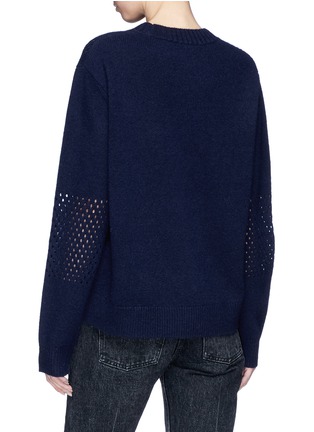 背面 - 点击放大 - CHRIS RAN LIN - 中性款镂空设计羊毛针织衫