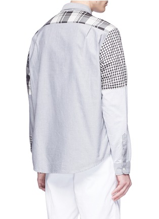 背面 - 点击放大 - MAISON KITSUNÉ - x NBA格纹及条纹拼接设计纯棉衬衫