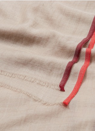 细节 - 点击放大 - JANAVI - Classic Plain拼色围边羊毛混丝围巾