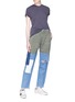 模特儿示范图 - 点击放大 - SANDRINE ROSE - The Joshua拼接设计破洞牛仔裤