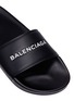 细节 - 点击放大 - BALENCIAGA - Pool品牌标志小羊皮平底拖鞋