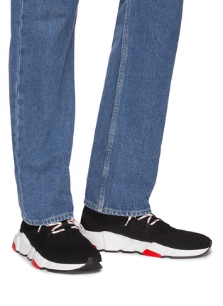 模特儿示范图 - 点击放大 - BALENCIAGA - Speed系带袜靴式针织运动鞋