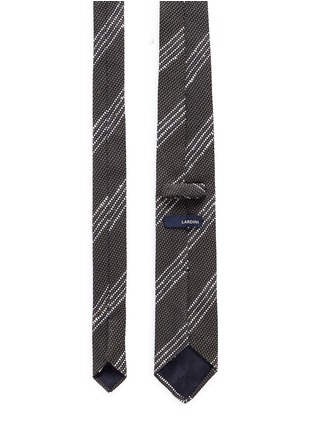 细节 - 点击放大 - LARDINI - 斜纹棉混丝针织领带