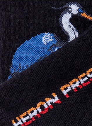 细节 - 点击放大 - HERON PRESTON - 苍鹭图案混棉中筒袜