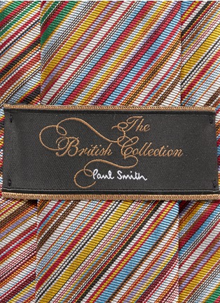 细节- 点击放大 - paul smith - 彩色斜条纹真丝领带