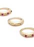 细节 - 点击放大 - ELIZABETH AND JAMES - Pheonix红宝石点缀镀金戒指三件套