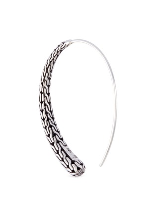 细节 - 点击放大 - JOHN HARDY - Classic Chain大号女士纯银几何纹理开口圆环造型耳环